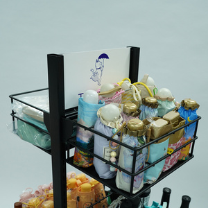 OEM tùy chỉnh cửa hàng bán lẻ sàn đen kim loại ô hiển thị đứng với bánh xe - Product Image 3