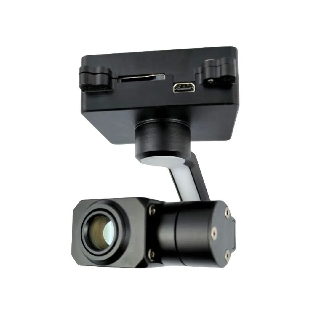 KHP415 4K Câmera de 3 eixos com luz visível, com zoom digital 9x e controle de canal RC, mini câmera para DJI VTOL/UAV
