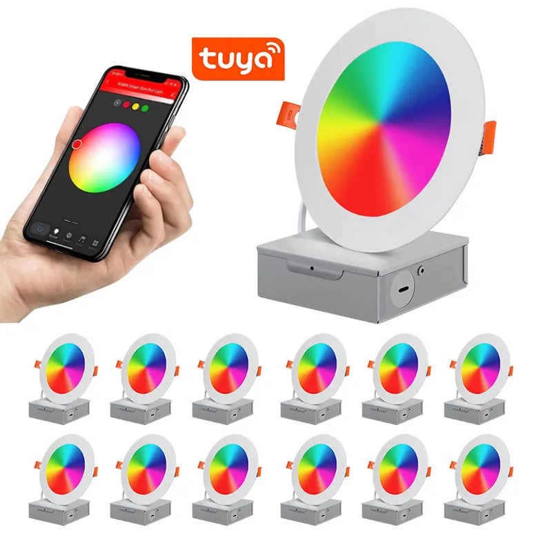 كومان 12 عبوة ذكية ETL بدون إطار RGB تجارية مجوفة تطبيق WiFi والتحكم الصوتي