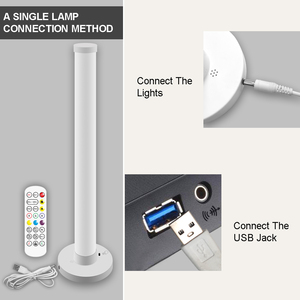 Feican RGB LED masa lambası beyaz ışık engelleme ABS vücut uzaktan kumanda ve müzik için Bluetooth kontrolü - Product Image 2