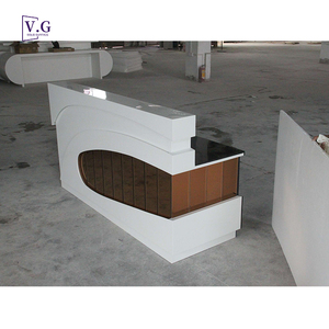 Fantasia escritório balcão mesa atraente LED front office balcão design branco novo design escritório contador