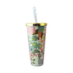 中国精选INEEDU双壁塑料不倒翁杯，带金盖和稻草，令人难以置信 - Product Image 4