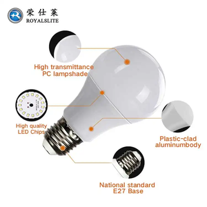 LED電球LED PCB LED電球3W 5W 7W 9W 12W 18W 24W A60 A70 E27 B22 LEDタイプLED電球オフィス用アルミボディ - Product Image 5