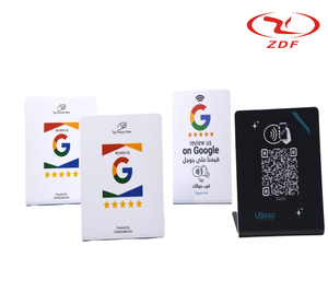 ออกแบบฟรีการพิมพ์ที่กําหนดเอง 13.56MHz ขาตั้ง NFC กันน้ํา PVC NTAG213 QR Tap สําหรับธุรกิจ Ins บน Facebook TikTok Google รีวิว - Product Image 1