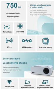 Everycom HQ9 Movie Video Smart Android 9.0 LED Video Projector - Product Image 2