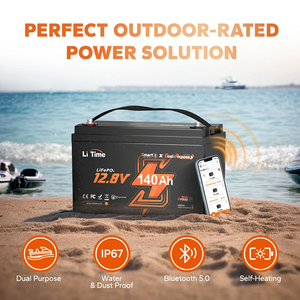 12V 140Ah Bluetoothデュアルパーパス1000 CCAマリンバッテリー燃料ボート照明用GPSファインダーポンプLiFePO4スターティングセル用 - Product Image 4