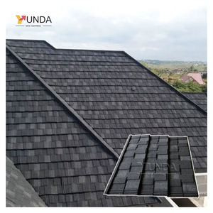 2025 mới kim loại lợp ngói Nhà cung cấp giá rẻ Trọng lượng nhẹ tối màu xám ván lợp Loại kim loại Ngói Đen đá tráng lợp ngói - Product Image 1