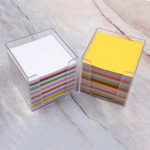 400 hojas de color estándar europeo Memo/Bloque de papel/anuncio de impresión completa nota pegajosa en caja de plástico