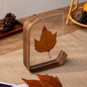 4x6 inç masa üstü dekoratif çift yan preslenmiş çiçek yüzer çerçeve rustik ahşap akrilik fotoğraf çerçevesi ahşap fotoğraf çerçeveleri - Product Image 3