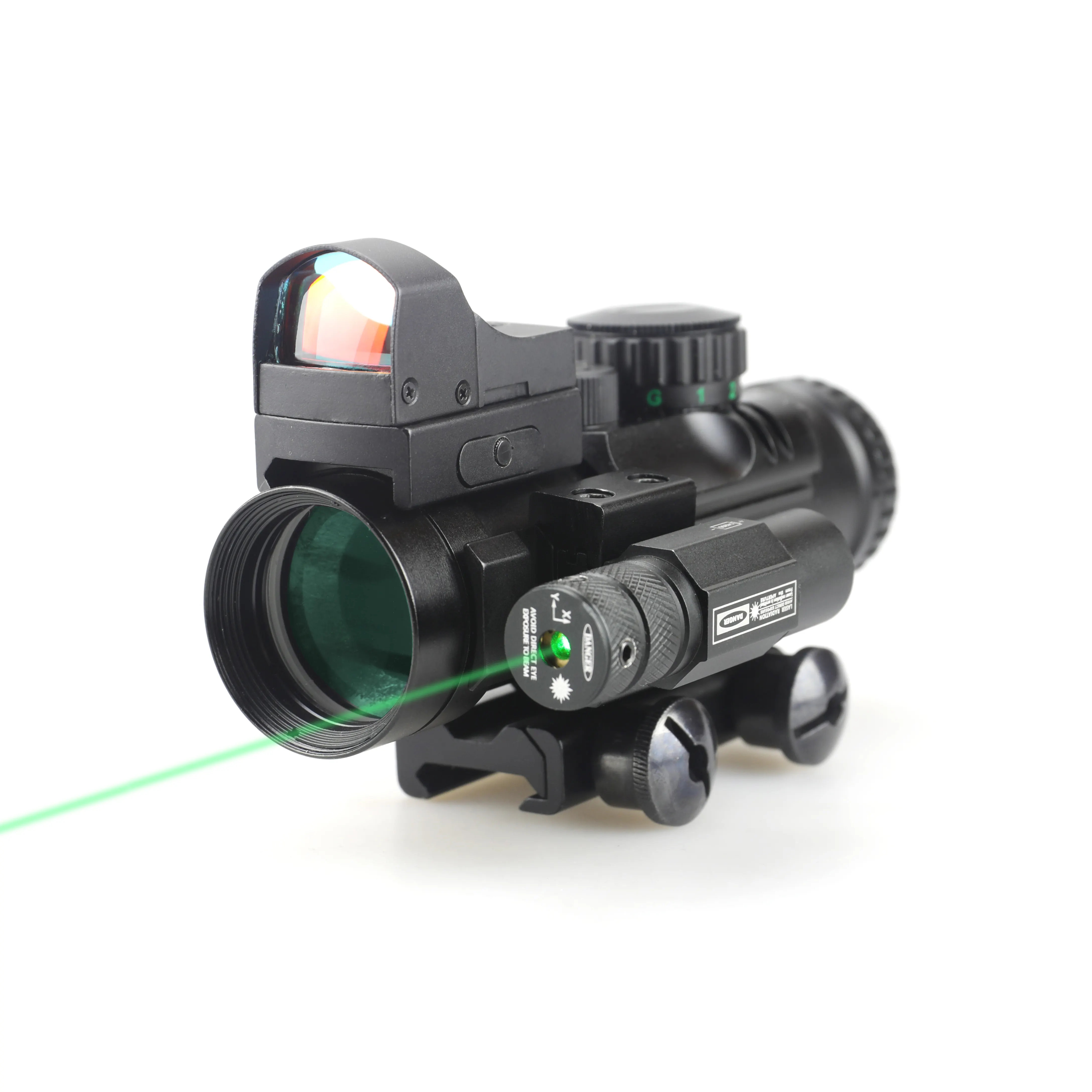 Mirini a prisma ottico 4x32 si combinano con mirino a punto rosso HD107 e mirino laser verde JG5 per gli sport di caccia all'aperto