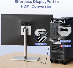 4K DisplayPort para adaptador HDMI (paquete de 3) Convierte DP para HDMI 4K-30Hz 2K-60Hz Diseño unidireccional para PC a HDMI sin costuras - Product Image 5