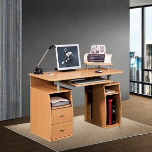 Estación de escritorio de madera para ordenador PC, muebles de oficina en casa, precio de fábrica, venta al por mayor, mesa de esquina multifunción de madera con cajón
