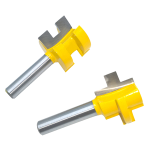 2 adet 6mm 1/4 "8mm 12mm 1/2 Shank flüt ve boncuk yönlendirici Bit ark ahşap T şekilli zıvana bit planya Set freze ahşap için kesici - Product Image 1
