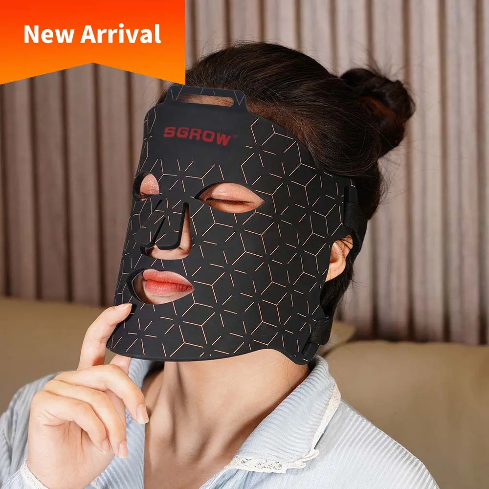 Silicon 7 Colors Light LED Facial Mask With Neck Face Care Treatment Beauty Photon Therapy mask led red light