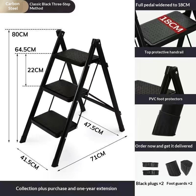 3-step black flower stand model