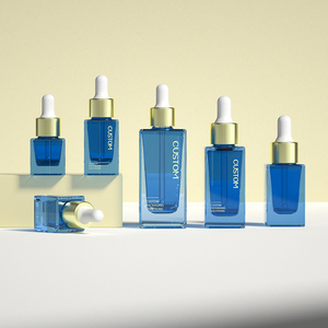 Envase para el cuidado de la piel Suero facial Botella cuentagotas de aceite esencial 5ml 10ml 15ml 30ml 50ml Botella de vidrio rectangular vacía - Product Image 4