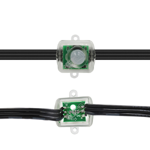 E-top DC12V 100 огни на строку 5 см расстояние WS2811 квадратный узел 18awg Черный Водонепроницаемый умный RGB полноцветный пиксель светодиодная строка