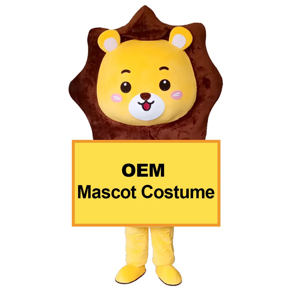 Smile Yellow Lion Halloween Christmas Festival mascota disfraz para adultos dibujos animados Animal Cosplay