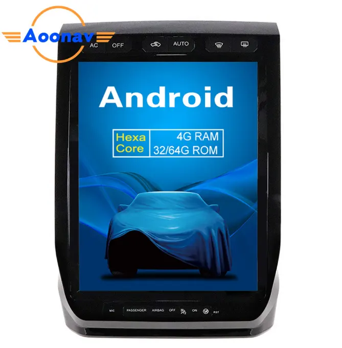 Aoonav gps para carro, rádio de carro com android 13 polegadas, navegação gps para ford f150 2015-2019 dvd player vertical, suporte para carplay