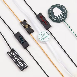 Garment Hangtag Polyester <strong>Strings</strong> Wholesale Custom Logo Seal Lockable Plastic <strong>Hang</strong> <strong>Tags</strong> <strong>Strings</strong> for Clothing - Product Image 1