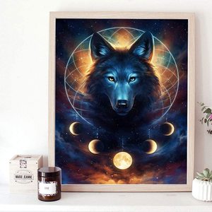 DIY elmas boyama kitleri yetişkin için, gece kurt boncuk matkaplar sanat elmas resim sergisi çapraz dikiş nakış, taş sanat ve el sanatları
