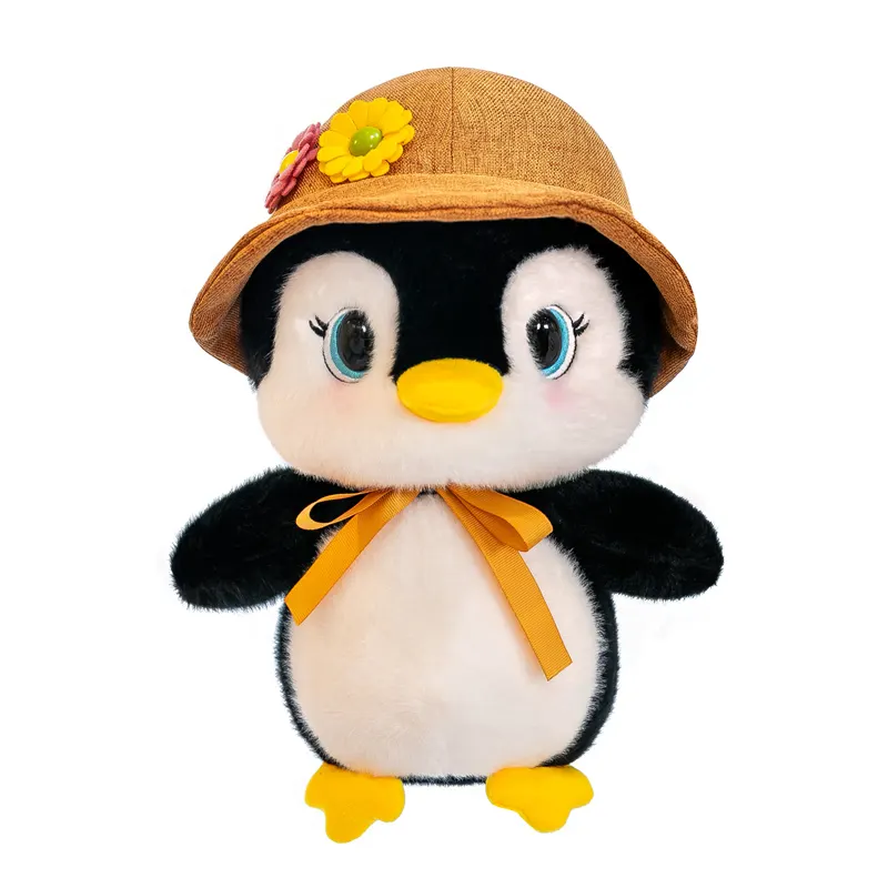 Cpc yanxiannv mainan mewah super lembut penguin bepergian penguin topi bunga