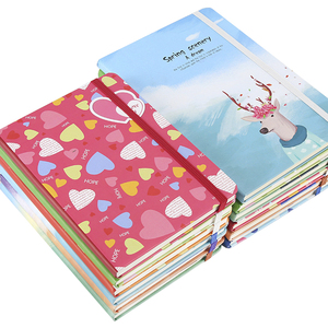 Cute Cheap Custom Mini Full Color <strong>Printing</strong> Art Paper Hard Cover School <strong>Notebook</strong> A5 B6 <strong>with</strong> <strong>Elastic</strong> Band - Product Image 3