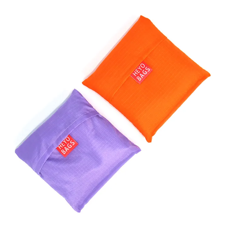 Polyester Nylon Foldable sublimation bag tote custom Folding Shopping Bags for supermarket