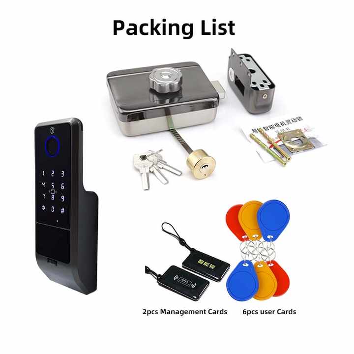 TTlock Smart Lock Fingerprint Keypad Bluetooth Enabled Rechargeable Battery Smart Lock