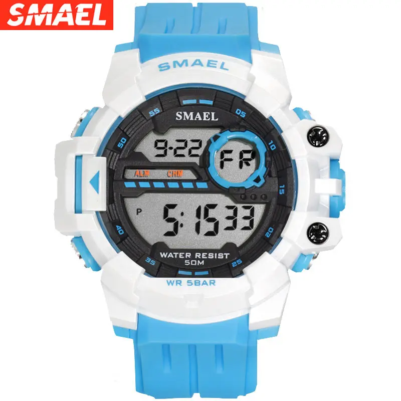 SMAEL-Reloj de pulsera electrónico multifunción para hombre, cronógrafo deportivo Digital resistente al agua hasta 50M, 1712 horas, nuevo, 12/24