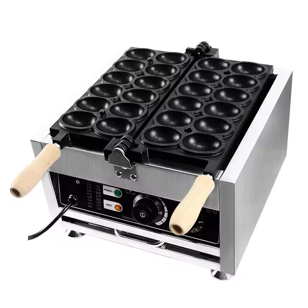 Xeoleo वाणिज्यिक 12 छेद अंडे के आकार के वफ़ल निर्माता 1800 waffle बनाने वाली मशीन अंडे की केक मशीन नॉन-स्टिक
