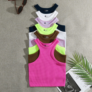 2024新品3TPスプリングスポーツウェア女性用固体キャミトップスTシャツ女性シームレスクイックドライタンクトップ - Product Image 1