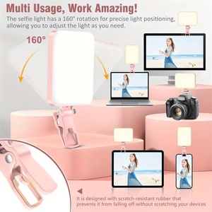 Şarj edilebilir Smartphone telefon klip LED dolgu ışığı taşınabilir canlı akışı makyaj kamerası aydınlatma Zoom çağrı klip parti ışığı - Product Image 5