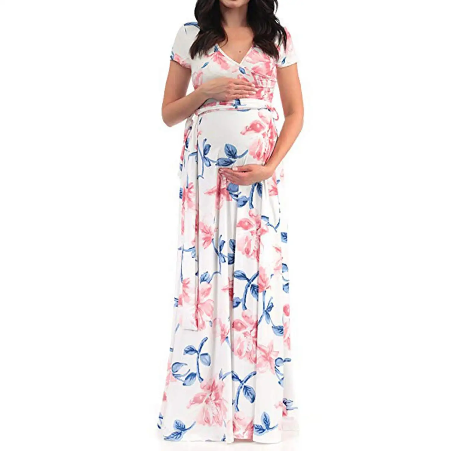 Robe de maternité, motif Floral, vêtements d'été, pour femme enceinte, tenue de maternité