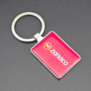 Fábrica al por mayor personalizado nombre de la empresa logotipo llavero diseñador impresión epoxi forma simple llavero aleación de zinc llaveros de metal - Product Image 5