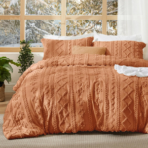Tufted Boho Comforter thiết lập thân thiện với môi Vua kích thước với gối shams Chic thêu giường thiết lập mềm Jacquard Comforter - Product Image 3