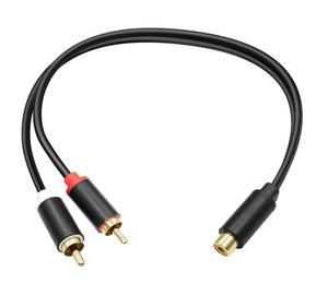 Conector adaptador RCA Y, 1 hembra a 2 macho, Cable de extensión RCA para Subwoofer - Product Image 1