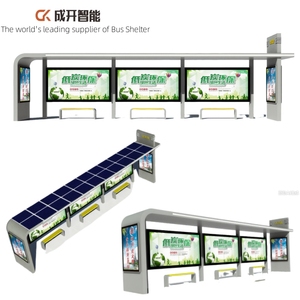 Moderne Buitenreclame Display Rechthoekig Bushokje Met Geïntegreerde Lichtbak - Product Image 1