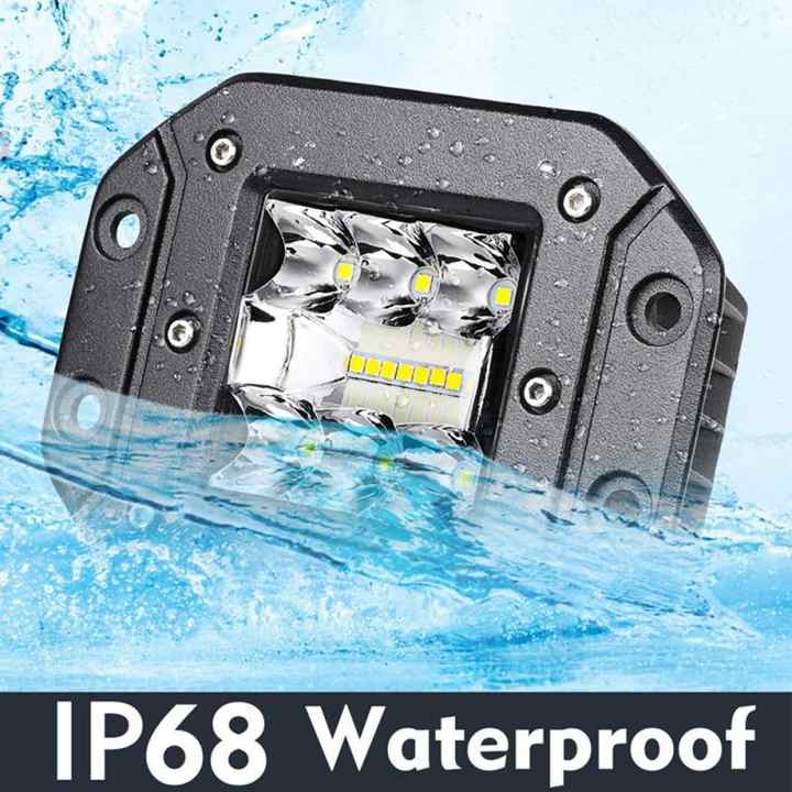 Lampu Kerja LED Pods SUV, 5 Inci 12V 24V Offroad Flush Mount Lampu Ekor Truk untuk Mobil Auto 4X4 4WD Pickup ATV Truck