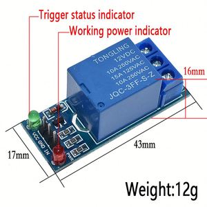 Disparador de bajo nivel de 5V y 12V, módulo de relé de 1 canal, Escudo de placa de interfaz para módulo PIC AVR DSP ARM MCU Dsp - Product Image 5