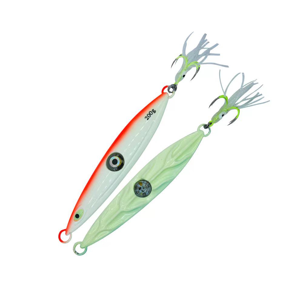 3-piece powder-back luminous line with squid jigs and four hooks