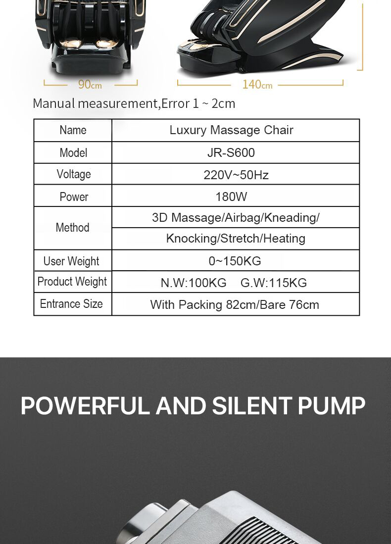 Jare S600 Factory OEM Cheap Price High Quality Foot Armchair Shiatsu Electric Massager Chair For Home Full Body Massage Chair