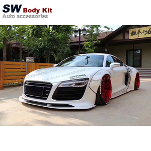 Audi R8 V8 V10 için yüksek kaliteli LB tarzı geniş gövde kiti ön tampon otomobil parçaları ile yükseltme aerodinamik performansı artırır - Product Image 3