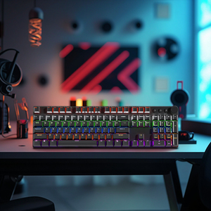 Teclado mecánico de tres modos de 104 teclas de tamaño completo-Retroiluminado RGB, inalámbrico/con cable para juegos y escritura - Product Image 4