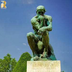 Cuộc sống kích thước thiết kế cổ điển nổi tiếng bức tượng Đồng suy nghĩ người đàn ông điêu khắc để bán - Product Image 4