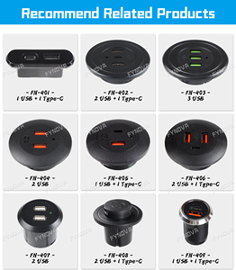Toma de corriente de carga de teléfono móvil USB tipo C de 45mm diseño redondo de escritorio Mini 2 cargador de muebles Usb con adaptador DE LA UE para sofá - Product Image 4