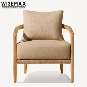 WISEMAX FURNITURE Nordic Style Teak Wood Furniture Dining Table Sofa Set Natural <strong>Round</strong> Table for Balcony <strong>Patio</strong> - Product Image 5
