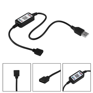 Музыкальный контроллер со светодиодной лентой, USB, 4 контакта, синий зуб, RGB, 5 В, 24 В, режим микрофона, 1600 миллионов цветов, диммер, мини RGB-контроллер освещения