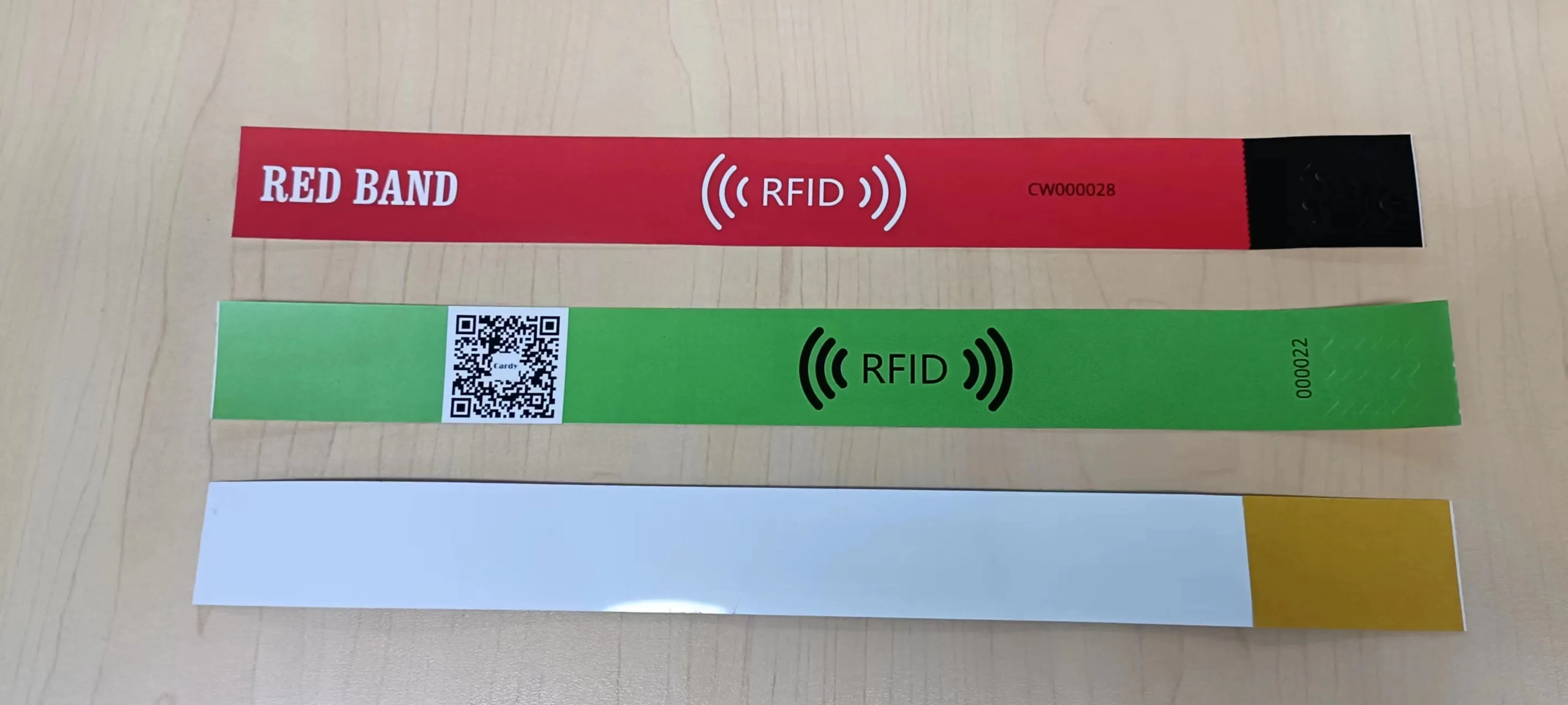 13.56MHz RFID-Armband-Armband für Zugangskontrolle PP Papier Einweg-Armband Fudan F08