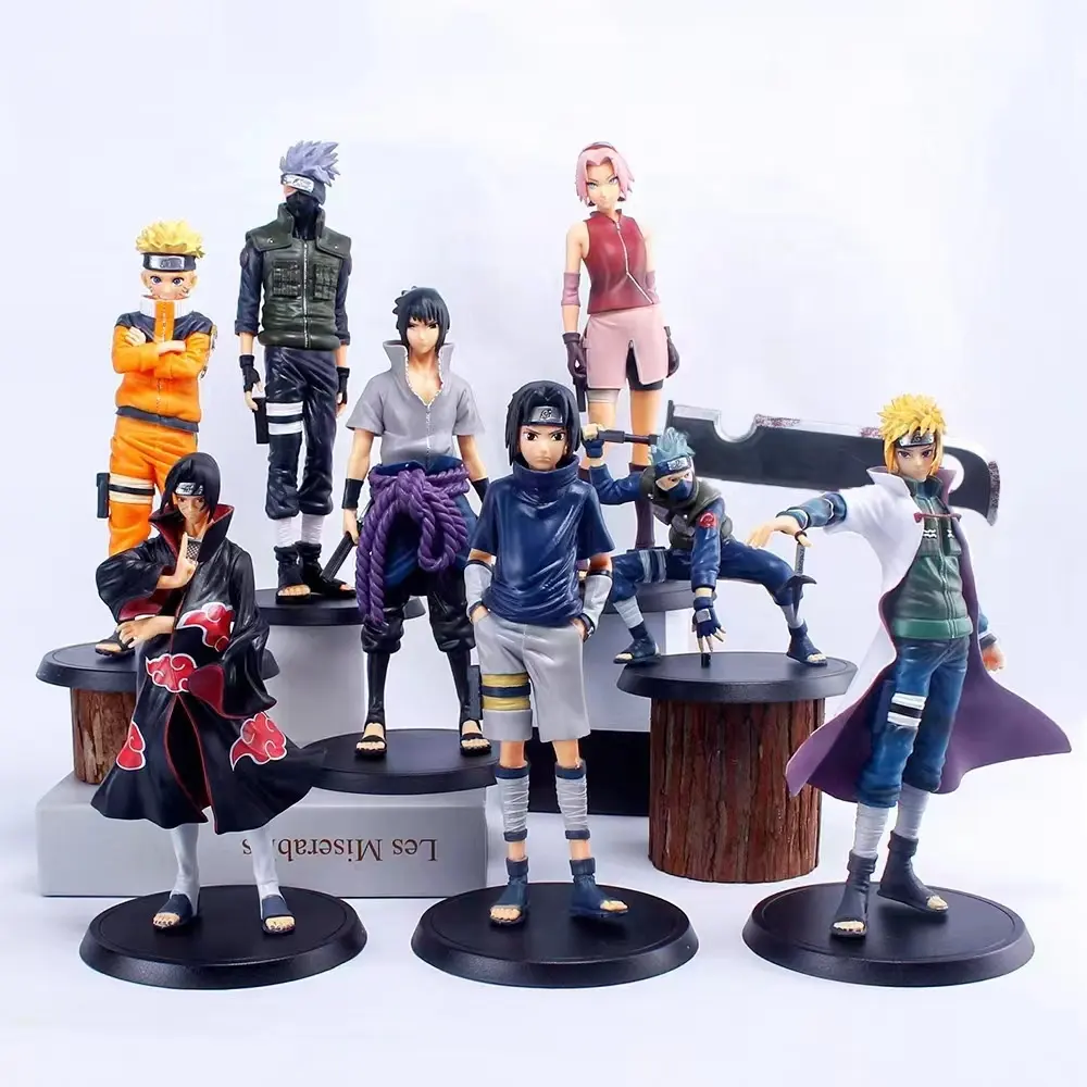 Toptan yüksek kalite Anime Narutos PVC aksiyon modeli şekil oyuncaklar Kakashi Sasuke Uzumaki karakter Narutos aksiyon figürleri